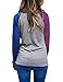 EMVANV Women's Soft Color Block Baseball Long Sleeve Pullover Tunic Top