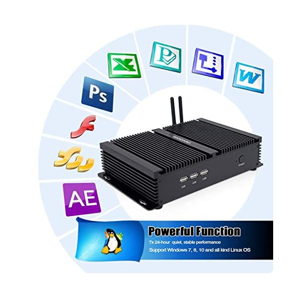 BASOARO-Fanless-Mini-Industrial-PC-Desktop-Computer-Intel-Core-i5-7200U-8G-RAM-256G-SSD-2-RS232-COM-4-USB30-3-USB20-HDMI-VGA-WiFi-Windows-10-Pro BASOARO Fanless Mini Industrial PC, Desktop Computer, Core i5 7200U, 8G RAM 256G SSD, 2 RS232 COM, 4 USB3.0 3 USB2.0, HD…