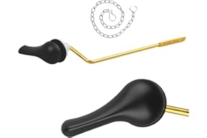 OPZOUR Universal Toilet Handle Replacement Kit, Matte Black Toilet Flush Handle with Nut Lock and Stainless-Steel Flapper Chain, Side Mount Toilet Flush Lever Fits Most Standard Toilet Tanks, Easy Install