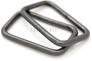CRAFTMEMORE Metal Rectangle Buckle Ring Fits 1-1/4", 1-1/2" Strap Heavy Duty Rectangular Cord for Bag Belt Loop Purse Making (1-1/4" x 20 pcs, Gunmetal)