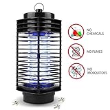Muhoop Electronic Bug Zapper Mosquito Killer Lamp Insect Killer Light Fly Trap Moth Catcher Portable Standing or Hanging for Indoor and Outdoor Use