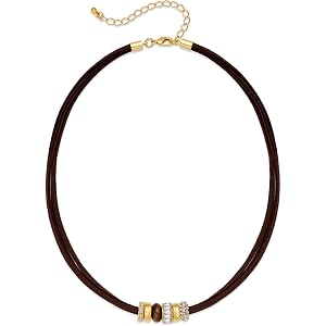 HolidayQbee Leather Choker Necklace for Women Men Dainty Cross Choker Necklace Black Leather Choker Necklaces Cubic Zircon Ne