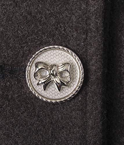 Cremson Girls' Wool Look Princess Winter Dress Pea Coat Jacket Faux Fur Collar - Black (Size 16)