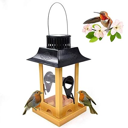 Zdylm Y Hummingbird Feeder Solar Energy Hanging Wild Bird Feeder