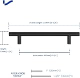 LONTAN 4 Pack Black Kitchen Handles 160mm Cupboard Drawers 12mm Ø view 2