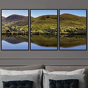 signwin 3 Piece Framed Canvas Wall Art Lake...