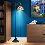 1908 Studios Dragonfly Tiffany Bridge Floor Lamp