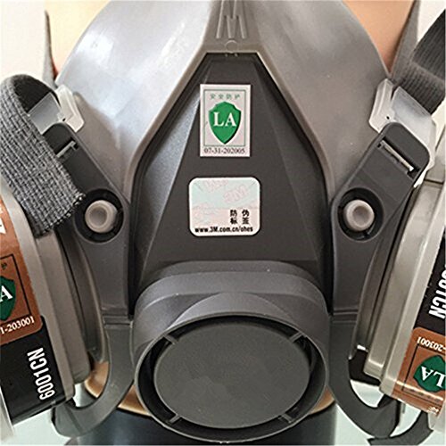 RONGT Safety Mask 3M 7502 / 6200 Respirator Half Face Gas Mask Painted Activated Carbon Mask Against Organic Vapors Gas Cartridges 7 Items for 1 Set (7502) - Thumbnail 2