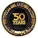 Crisky 50th Birthday Plates Black and Gold 9 inches 50 Pack, for Dessert, Buffet, Cake, Lunch, Dinner Plates for 50th Birthday Decorations Party Supplies, Cheers to 50 Years!