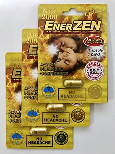 3PK ENERZEN EXTREME 2000 GOLD EDITION™ Male Sexual Performance Enhancement Stamina Enlargement Rhino Powerzen