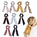 CODOHI 9 Packs Solid Hair Scrunchies Bowknot Ties Ponytail Bow Accessories Assorted Colors Ponytail Holder for Women Girls