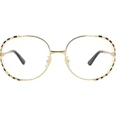 Gucci Round Metal Optical Frames for Women, Luxury Designer Eyeglasses with Gold-Tone Round Frame