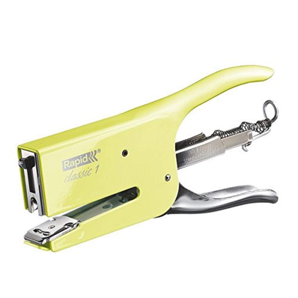Rapid Retro K1 Stapling Pliers, 50 Sheet Capacity, Stapling and Pinning, Uses 24/6 and 24/8 mm Staples, Metal, Mellow Yellow, 5000494