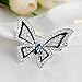 SANWOOD Women's Butterfly Rhinestone Brooch Pin Wedding Bridal Bouquet Jewelry (Silver)