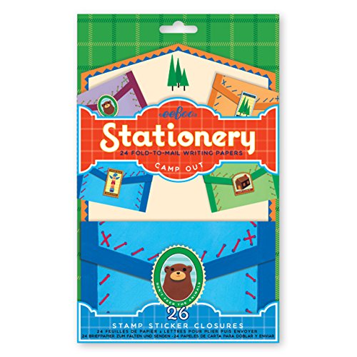 eeBoo Camp Out Fold-to-Mail Stationary Set for Kids
