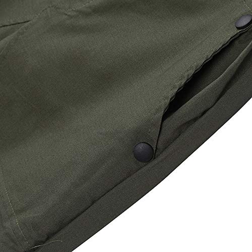 TIMEMEANS Fashion Men's Casual Solid Loose Patchwork Pocket Sweatpant Trousers Jogger Pant Army Green - Thumbnail 5