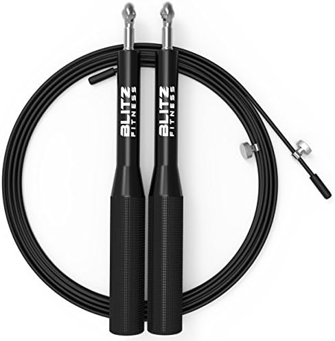 Jump Rope | Premium Quality | Ideal for Crossfit, Boxing, MMA, WOD &amp; Speed Training | Lightweight &amp; Fully Adjustable | Improves Cardio &amp; Burns Calories | Perfects Double Unders | Cable | Skipping Rope