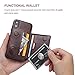 iPhone XR Wallet Case Credit Card Holder, KIHUWEY Premium Leather Kickstand Durable Shockproof Protective Cover iPhone XR 6.1 Inch(Brown)