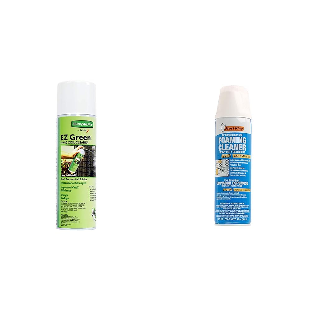 SimpleAir EZ Green HVAC Coil Cleaner + Frost King Foam Coil Cleaner