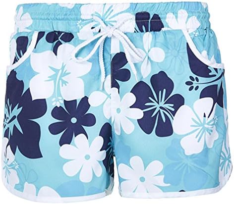 Womens Floral Printed Swim Shorts Trunks Boyshort Bottoms With Pockets XXL Green