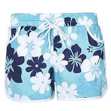 MEATHY Women's Floral Boardshort Elastic Waistband Beach Shorts with Drawstring