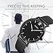 Men's Simple Analog Quartz Watch, Aposon Unique Luxury Dress Wrist Watch Thin Minimalism Business Casual Watch with Stainless Steel Mesh Band Water Resistant - Black