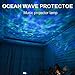 Remote Control Ocean Wave Projector, Hallomall 12LED Night Light Lamp with Built-in Music Player, 7 Color Changing Lighting Modes, Perfect Choice for Baby Nursery Bedroom Living Room(Black)