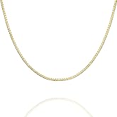 PAVOI 22K Gold Plated Chain Necklace For Women | Italian Solid 925 Sterling Silver Necklace for Men | Cuban Link, Rope, Snake & Rope Diamond-Cut Herringbone | Trendy Unisex Jewelry