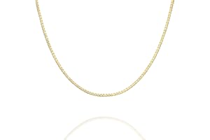 PAVOI 22K Gold Plated Chain Necklace For Women | Italian Solid 925 Sterling Silver Necklace for Men | Cuban Link, Rope, Snake & Rope Diamond-Cut Herringbone | Trendy Unisex Jewelry