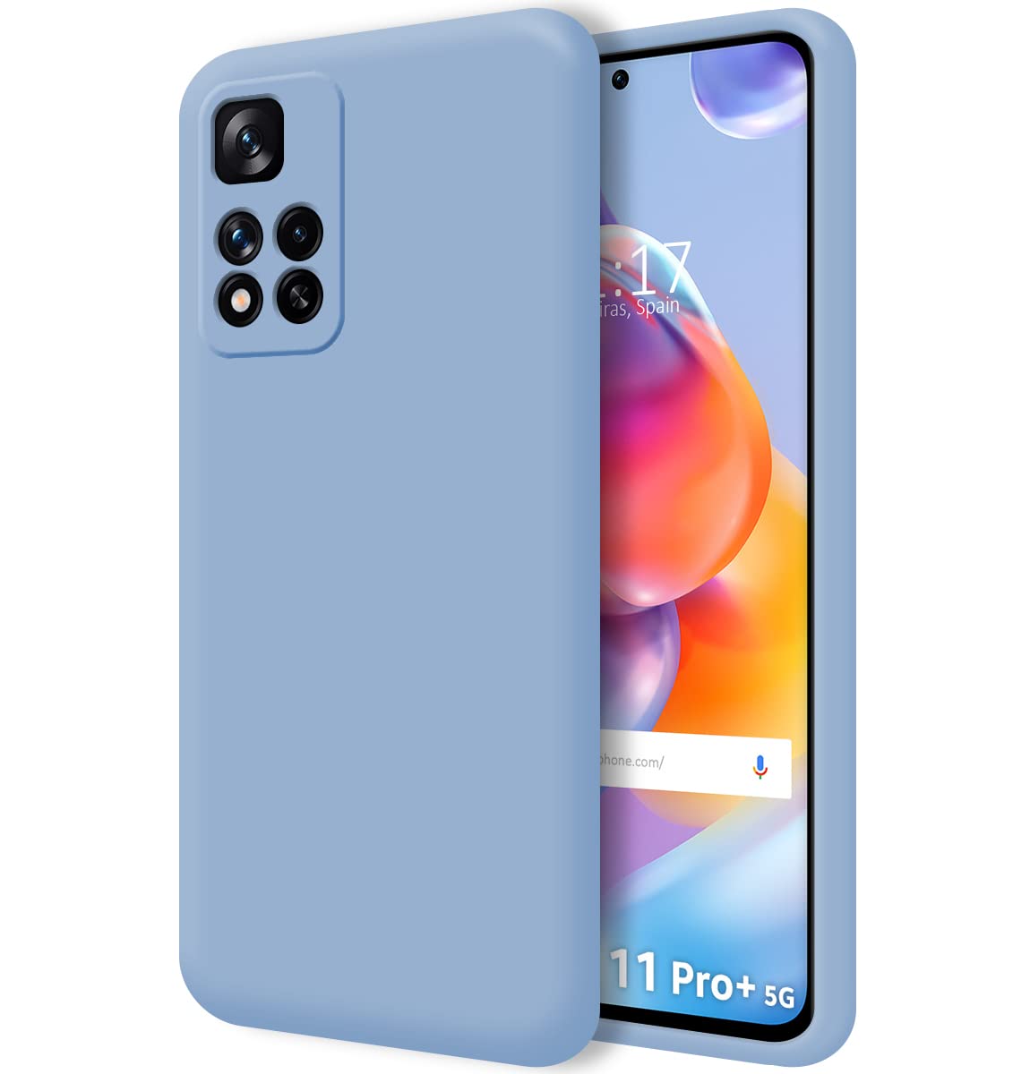 Tumundosmartphone Ultra Soft Liquid Silicone Case for Xiaomi Redmi Note 11 Pro+ Plus 5G Blue