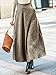 Choies Women's High Waist A-line Flared Long Skirt Midi Casual Skirt M Khaki