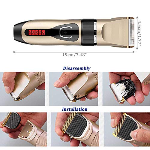 Goglor Hair Clipper Beard Trimmer,Electric Rechargeable Hair Cutting Kit Hair Trimmer Cordless Upgraded 1 Set (18 Pieces) Stainless Steel for Men&Kids,with Hair Clipper Teeth Cut Flat Cleaning Brush - Thumbnail 4