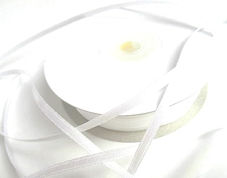 CaPiSo® Schleifenband 3mm 6mm 10mm in unterschiedlichen Längen zur Auswahl (100m 3mm, Weiss)