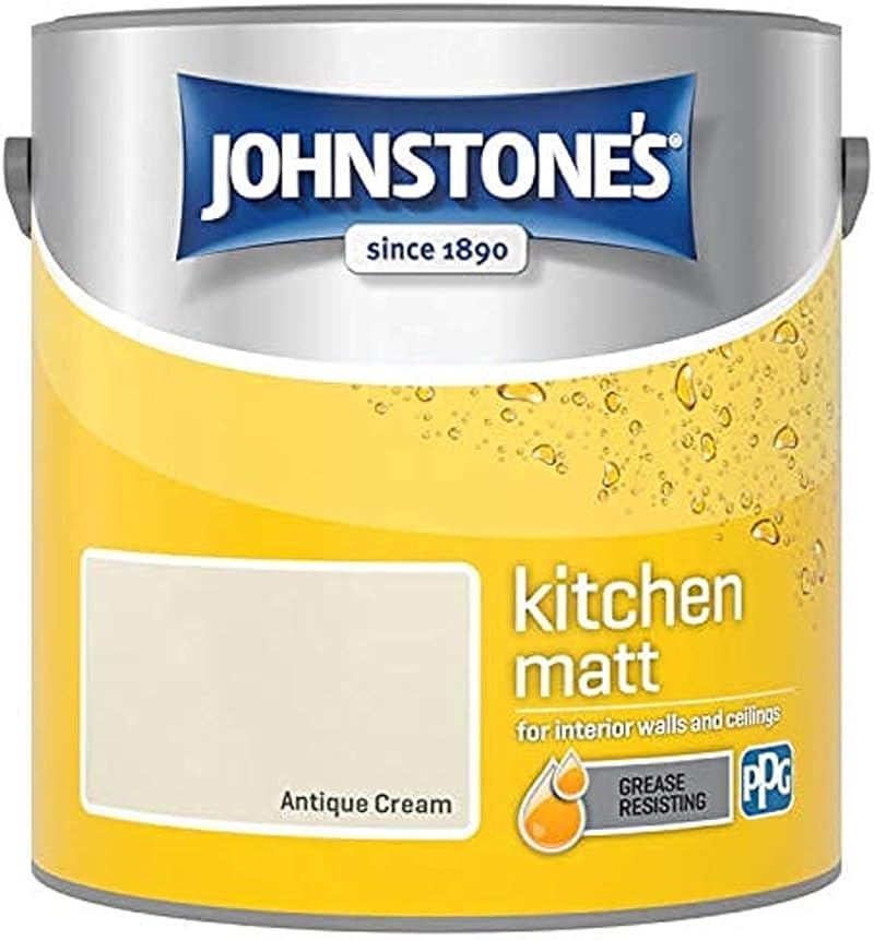 Johnstone's Kitchen Paint Antique Cream Matt Emulsion 2.5L 12m2