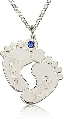 personalized baby feet necklace