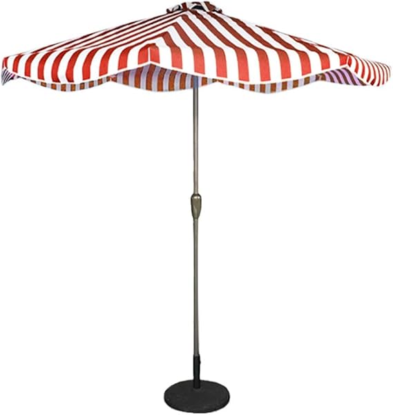 Amazon Co Jp Parasol Red And White Striped Parasol Umbrella 9ft Patio Umbrella With 8 Sturdy Ribs And Cranks Portable Uv 50 Protection Outdoor Umbrella For Garden Beach Travel Color Red And White Striped