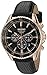 Seiko Men's 'Chronograph' Quartz Gold and Black Leather Dress Watch (Model: SSC448)