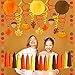 Supla 33 Pack Fall Thanksgiving Party Decorations Set – Fall Hanging Maple Leaves Pumpkins Swirl Paper Pom Poms Paper Fans Paper Lanterns Tassel Garland Honeycomb Pumpkins Circle Dots Paper Garland