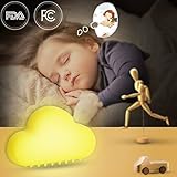 LED Night Lights for Kids Baby Nursery Infant Toddlers Nightlights Touch Sensor Portable Automatic Decorative Wall for Child Bedroom USB Charger White Yellow (yellow)