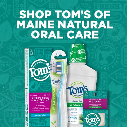 Tom's of Maine Naturally Waxed Antiplaque Flat Dental Floss, Spearmint