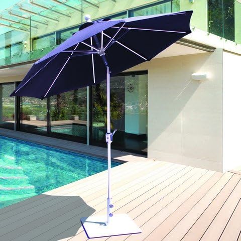 Galtech International 727LT37 Deluxe Auto Tilt - 7.5' Round Umbrella, Choose Fabric Color: 37: Rust, Choose Pole Finish: LT: Latte