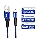 Galaxy S7 Edge Charger Cord, [3 Pack 3ft 6ft 10ft] Micro USB Cable Nylon Braided Android Fast Sync Charging Cord for Samsung Galaxy S6 S7 Edge J3 J7, LG stylo 2 3 Plus, LG G4 G3 K20 Plus, Black Blue