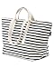 BAGGU Women's Weekend Bag 2, Roomy and Durable Canvas Carry-on Travel Tote, Sailor Stripe