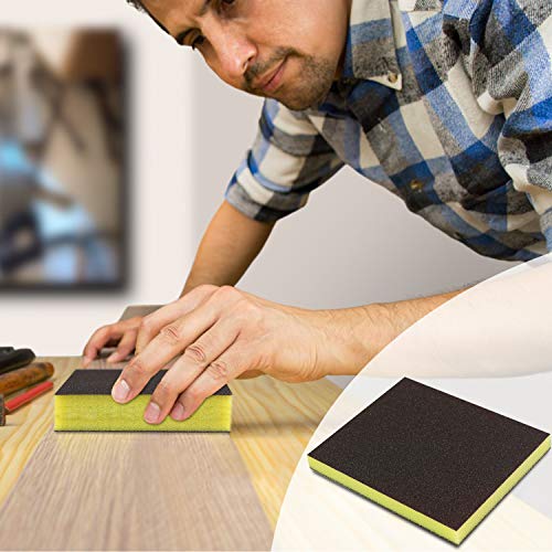 Sandpaper，Wet Dry Waterproof Sand Paper with Sanding Sponge, 90 Pcs 400 to 3000 Grit Sanding