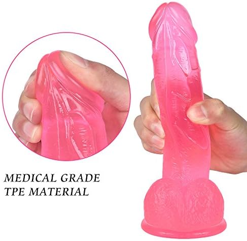 Realistic Male Tool 9Inch with Hands-Free Suction Cup for Beginner Peter Massage, Pink