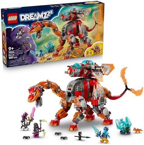DREAMZzz 2in1 Dinossauro Jato - Figura de Dinossauro de Brinquedo Transformável Estegosauro Blindado com 4 Minifiguras e 2 Criaturas do Tesouro - Presente para Crianças 9+ Anos - 71514