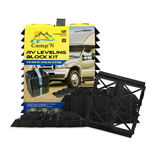 Camp'N RV Leveling Blocks Pads (12 Pack) with Builtin Ramps and