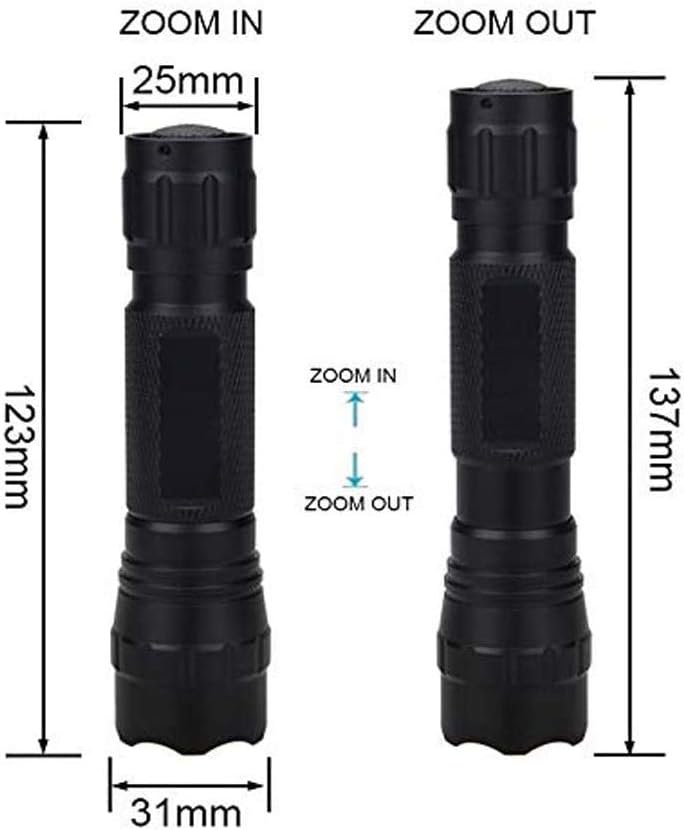 UV Blacklight Flashlight, 395nm Mini UV Light - Zoomable UV Urine Detector Flashlight for Dogs/Cats Urine, Dry Stains, Resin Curing and A/C Leak Detection (Batteries Included) - - 