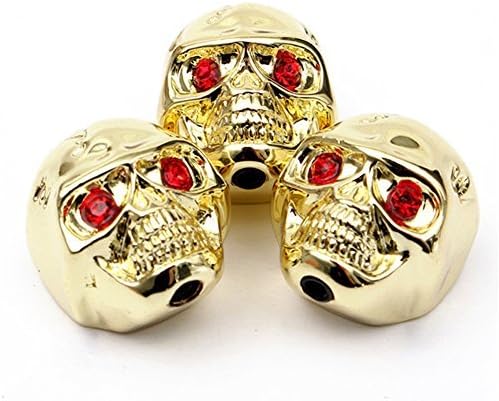 MUSEUNLIMITED 3pcs/Set Electric Guitar Skull Head Volume Control Knobs Golden