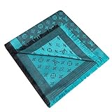 EHOO Blue-green Fall Winter Cashmere Scarf Warm Scarves Fashion Luxury for Women